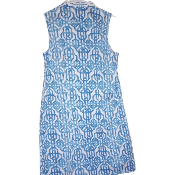 Mudpie Crotchet Blue and White A Line Sleeveless Dress Size M - Picture 3 of 5